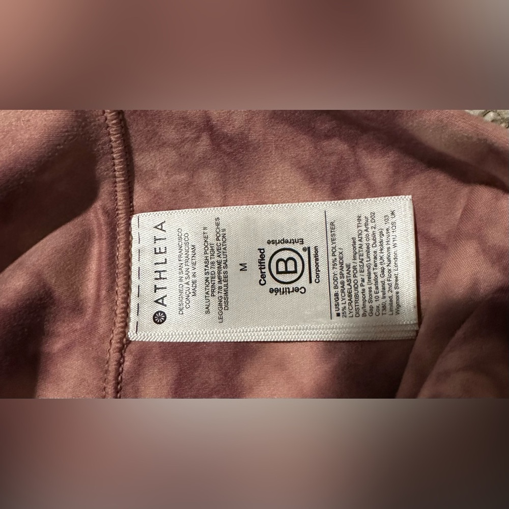 Athleta Salutation Stash Pocket II Printed 7/8 Tight Riptide Palermo - Picture 6 of 7